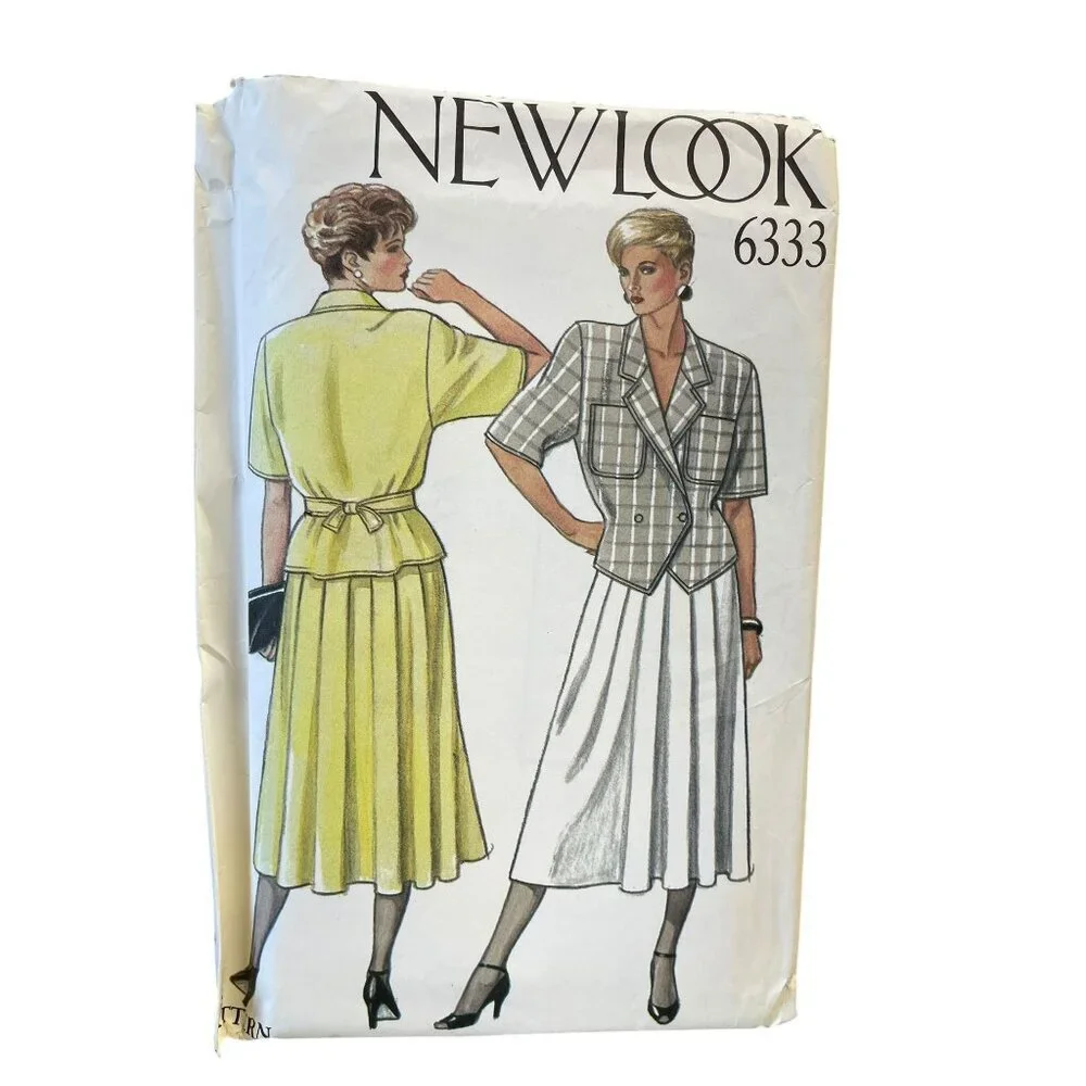 New Look 6333 Sewing Pattern Dressy Jacket Skirt Sizes 8-18 Vintage Style Design